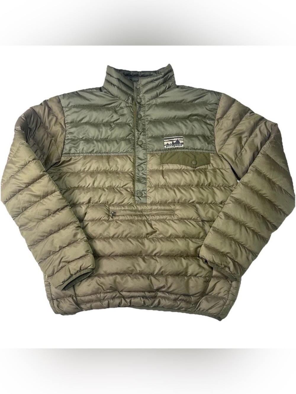 Patagonia Men’s Down Snap-T Pullover Green 600PF Size Small